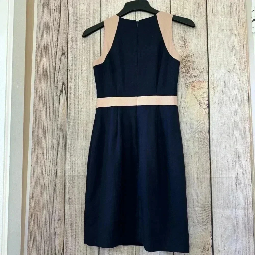 J.Crew Womens Navy Crepe Gwen Sleveless wool dress size 2